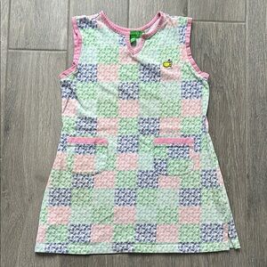 Masters Augusta National colorful checkered sleeveless golf play dress